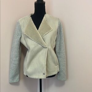 Stylish Cream and Gray Women's Jacket